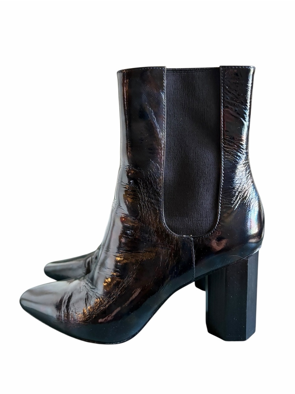 Donald Pliner Laila oil slick heel ankle boot 9.5 - Picture 3 of 13